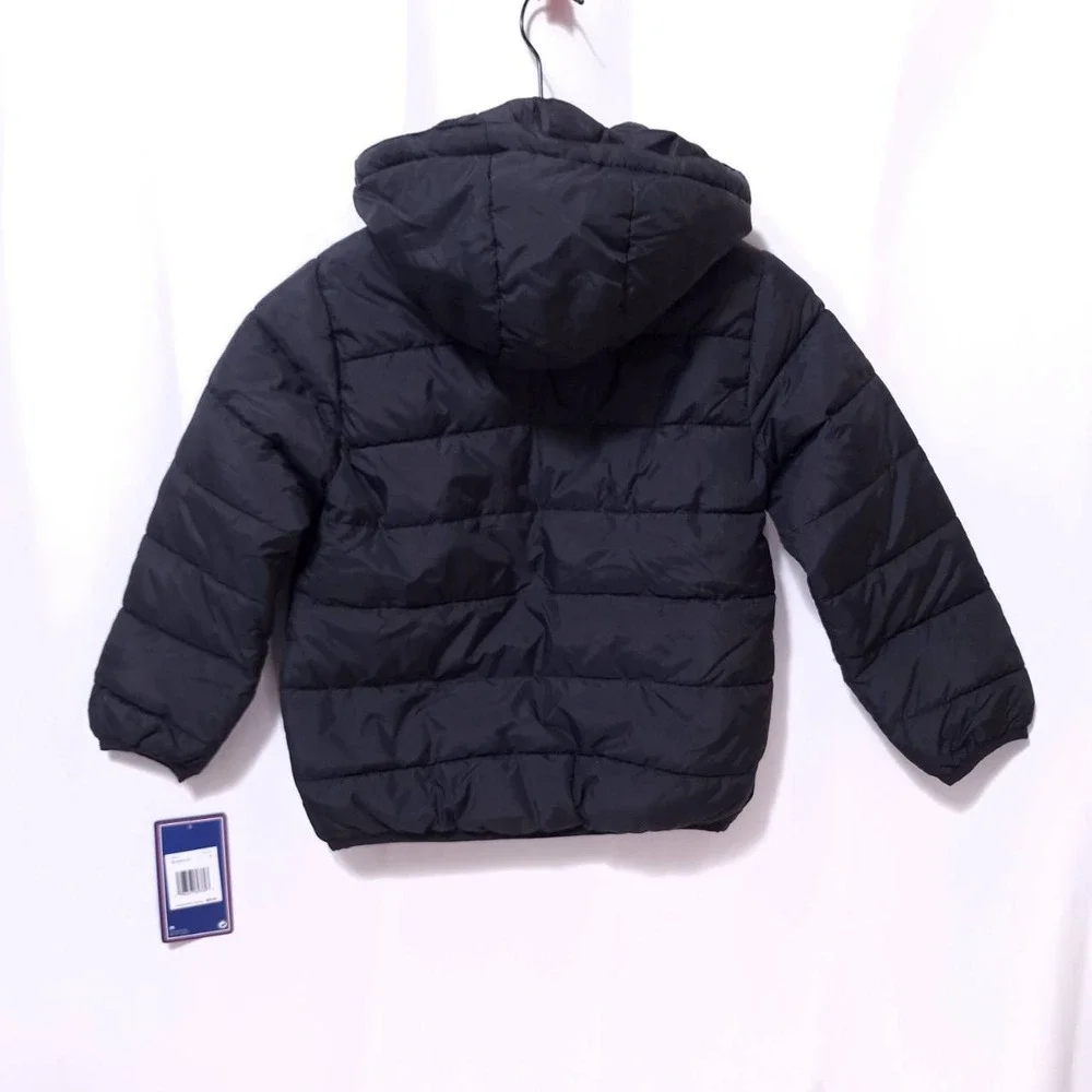Mighty Mac Kids Puffer Jacket Sz 5/6yrs Hooded Stand Collar Full Zip Winter Coat